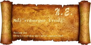 Nürnberger Ernő névjegykártya